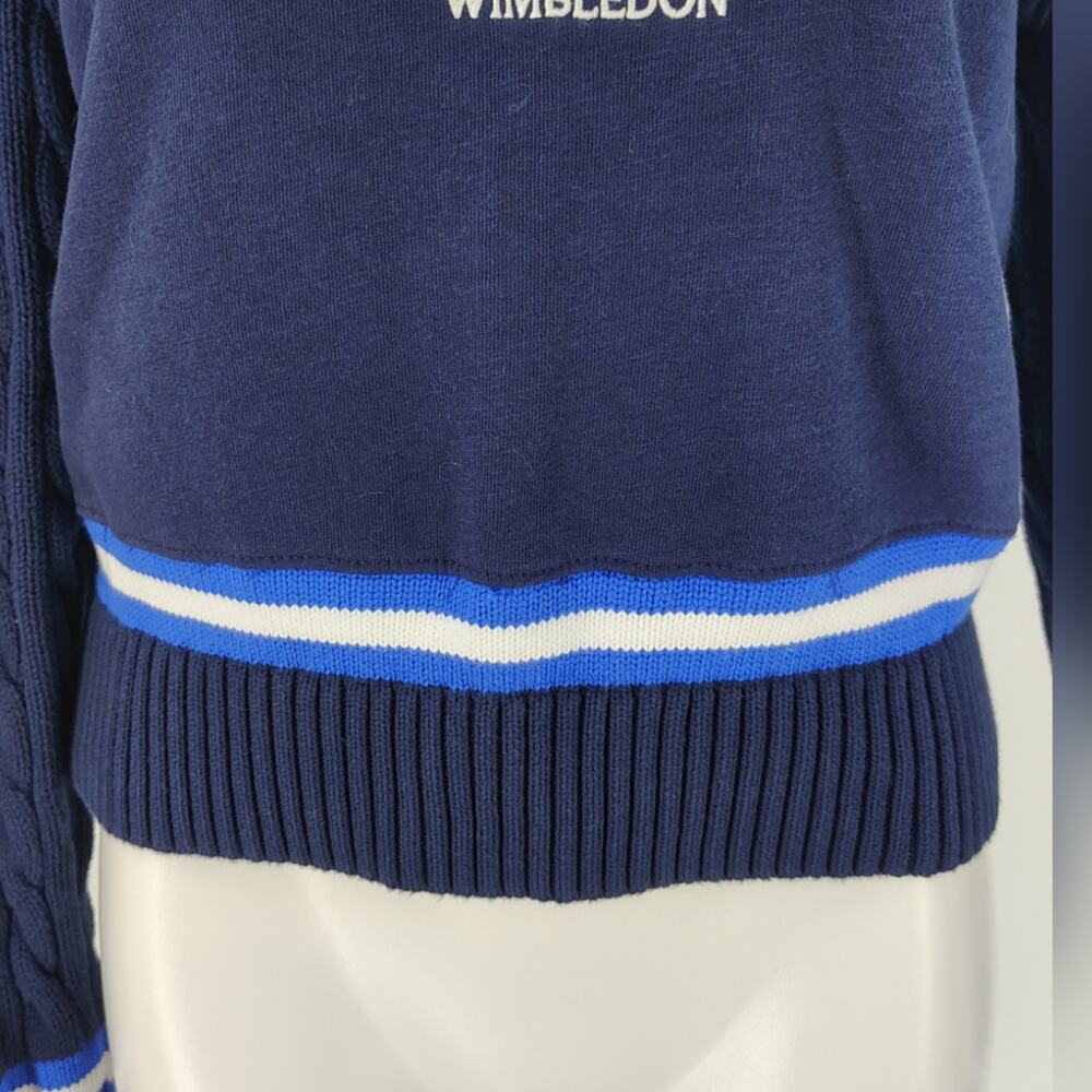 Polo Ralph Lauren Wimbledon 2026 Hybrid Cable Knit Sweatshirt Navy Small - Picture 11 of 16